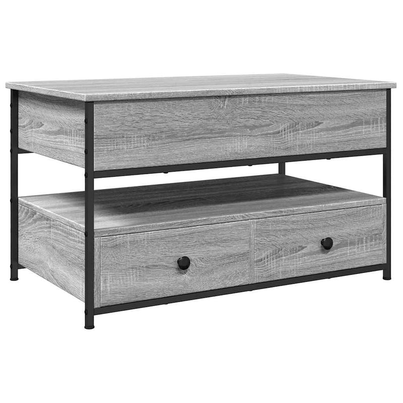 vidaXL szürke sonoma szerelt fa és fém dohányzóasztal 85 x 50 x 50 cm