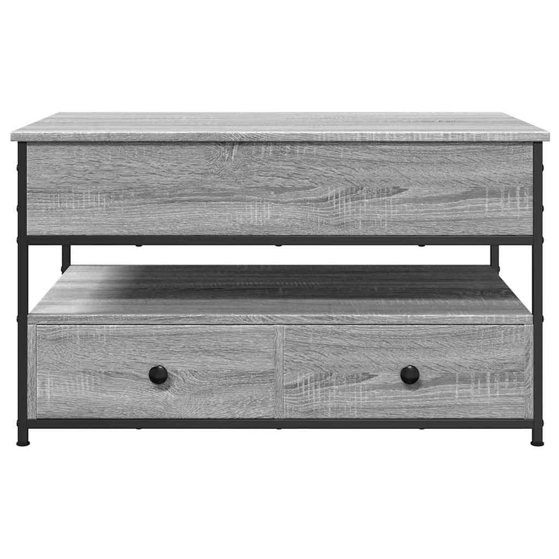vidaXL szürke sonoma szerelt fa és fém dohányzóasztal 85 x 50 x 50 cm