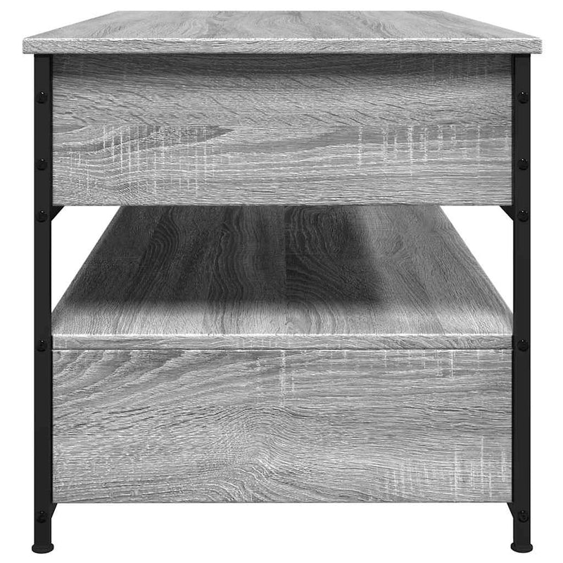 vidaXL szürke sonoma szerelt fa és fém dohányzóasztal 85 x 50 x 50 cm