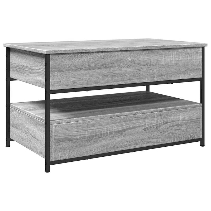 vidaXL szürke sonoma szerelt fa és fém dohányzóasztal 85 x 50 x 50 cm