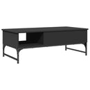 vidaXL fekete szerelt fa és fém dohányzóasztal 100 x 50 x 35 cm