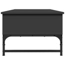 vidaXL fekete szerelt fa és fém dohányzóasztal 100 x 50 x 35 cm