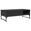 vidaXL fekete szerelt fa és fém dohányzóasztal 100 x 50 x 35 cm