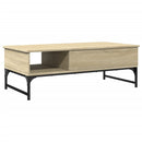 vidaXL sonoma tölgy szerelt fa és fém dohányzóasztal 100 x 50 x 35 cm