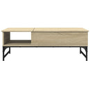 vidaXL sonoma tölgy szerelt fa és fém dohányzóasztal 100 x 50 x 35 cm