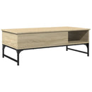 vidaXL sonoma tölgy szerelt fa és fém dohányzóasztal 100 x 50 x 35 cm