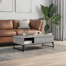 vidaXL szürke sonoma szerelt fa és fém dohányzóasztal 100 x 50 x 35 cm