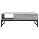 vidaXL szürke sonoma szerelt fa és fém dohányzóasztal 100 x 50 x 35 cm