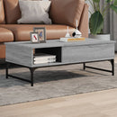 vidaXL szürke sonoma szerelt fa és fém dohányzóasztal 100 x 50 x 35 cm