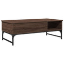 vidaXL barna tölgy színű szerelt fa és fém dohányzóasztal 100x50x35 cm
