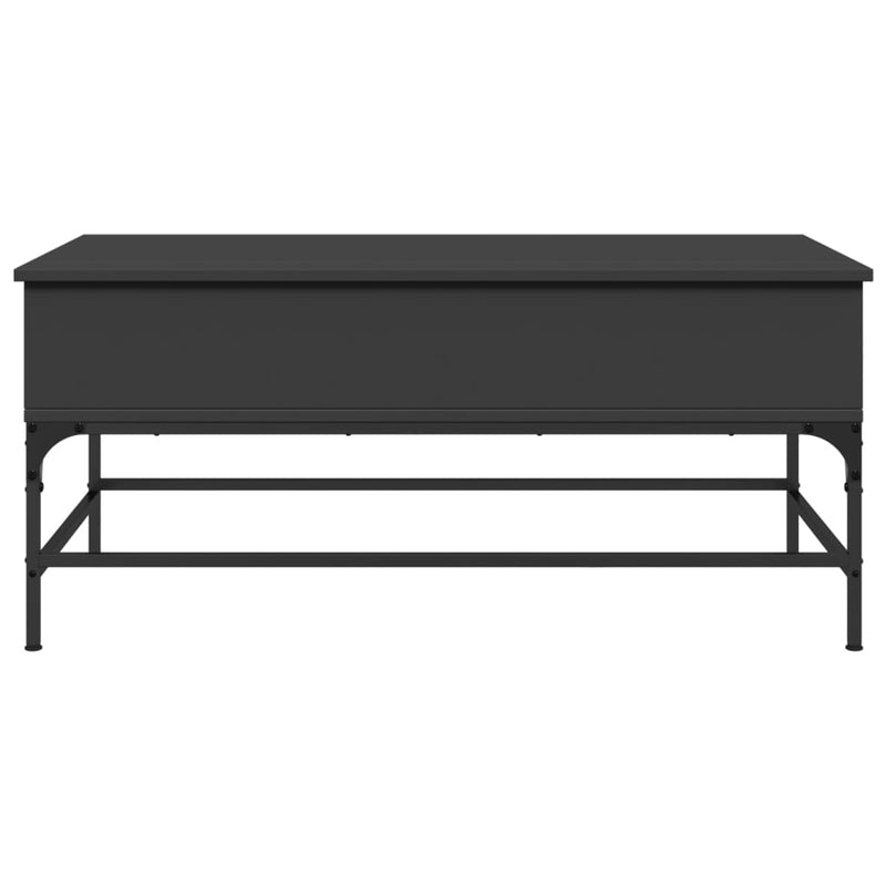 vidaXL fekete szerelt fa és fém dohányzóasztal 100 x 50 x 45 cm