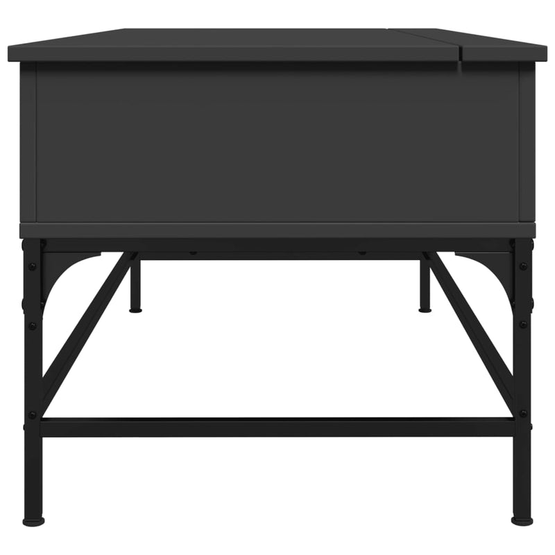 vidaXL fekete szerelt fa és fém dohányzóasztal 100 x 50 x 45 cm
