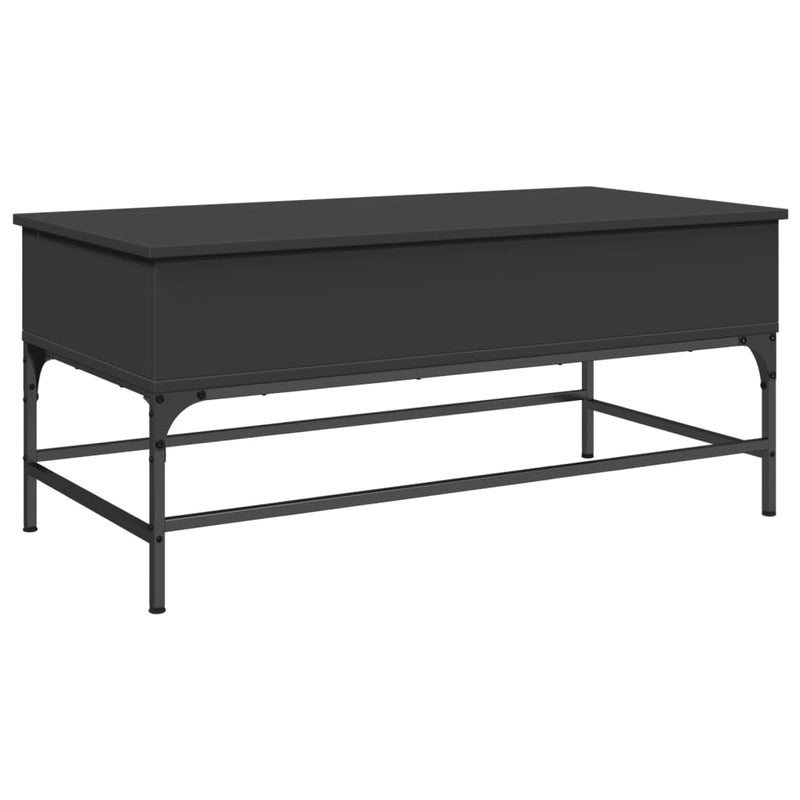 vidaXL fekete szerelt fa és fém dohányzóasztal 100 x 50 x 45 cm