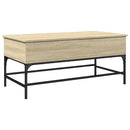 vidaXL sonoma tölgy szerelt fa és fém dohányzóasztal 100x50x45 cm