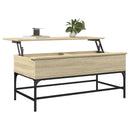 vidaXL sonoma tölgy szerelt fa és fém dohányzóasztal 100x50x45 cm