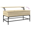 vidaXL sonoma tölgy szerelt fa és fém dohányzóasztal 100x50x45 cm
