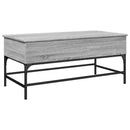 vidaXL szürke sonoma szerelt fa és fém dohányzóasztal 100 x 50 x 45 cm