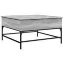vidaXL szürke sonoma szerelt fa és fém dohányzóasztal 80 x 80 x 45 cm