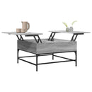 vidaXL szürke sonoma szerelt fa és fém dohányzóasztal 80 x 80 x 45 cm
