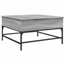 vidaXL szürke sonoma szerelt fa és fém dohányzóasztal 80 x 80 x 45 cm