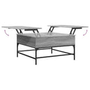 vidaXL szürke sonoma szerelt fa és fém dohányzóasztal 80 x 80 x 45 cm