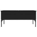 vidaXL fekete szerelt fa és fém dohányzóasztal 100 x 50 x 45 cm