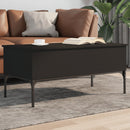 vidaXL fekete szerelt fa és fém dohányzóasztal 100 x 50 x 45 cm