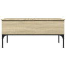 vidaXL sonoma tölgy szerelt fa és fém dohányzóasztal 100x50x45 cm