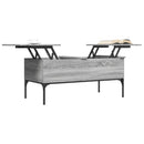 vidaXL szürke sonoma szerelt fa és fém dohányzóasztal 100 x 50 x 45 cm