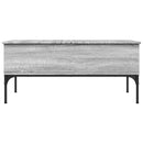 vidaXL szürke sonoma szerelt fa és fém dohányzóasztal 100 x 50 x 45 cm
