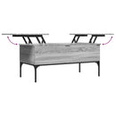 vidaXL szürke sonoma szerelt fa és fém dohányzóasztal 100 x 50 x 45 cm