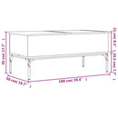 vidaXL szürke sonoma szerelt fa és fém dohányzóasztal 100 x 50 x 45 cm
