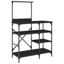 vidaXL fekete szerelt fa és fém pékállvány 90 x 40 x 132 cm