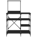 vidaXL fekete szerelt fa és fém pékállvány 90 x 40 x 132 cm