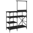 vidaXL fekete szerelt fa és fém pékállvány 90 x 40 x 132 cm