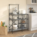 vidaXL szürke sonoma színű szerelt fa és fém pékállvány 90x40x132 cm