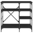 vidaXL fekete szerelt fa és fém pékállvány 90 x 40 x 84 cm