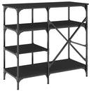 vidaXL fekete szerelt fa és fém pékállvány 90 x 40 x 84 cm