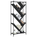 vidaXL fekete szerelt fa és fém könyvszekrény 79 x 30 x 180 cm