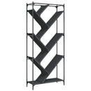 vidaXL fekete szerelt fa és fém könyvszekrény 79 x 30 x 180 cm