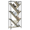 vidaXL sonoma tölgy színű szerelt fa és fém könyvszekrény 79x30x180 cm