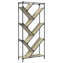vidaXL sonoma tölgy színű szerelt fa és fém könyvszekrény 79x30x180 cm