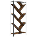 vidaXL füstös tölgy színű szerelt fa és fém könyvszekrény 79x30x180 cm