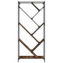 vidaXL füstös tölgy színű szerelt fa és fém könyvszekrény 79x30x180 cm