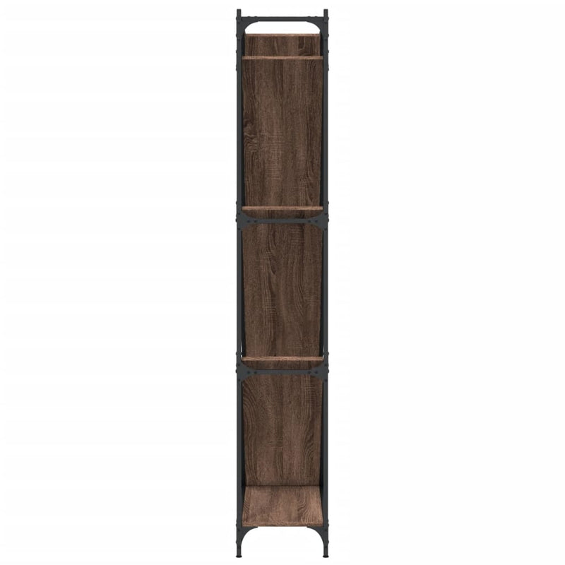 vidaXL barna tölgy színű szerelt fa és fém könyvszekrény 79x30x180 cm