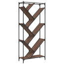 vidaXL barna tölgy színű szerelt fa és fém könyvszekrény 79x30x180 cm