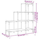 vidaXL fekete szerelt fa és fém könyvszekrény 92 x 30 x 102 cm