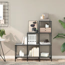 vidaXL szürke sonoma szerelt fa és fém könyvszekrény 92 x 30 x 102 cm