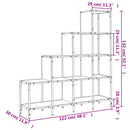 vidaXL szürke sonoma szerelt fa és fém könyvszekrény 122 x 30 x 132 cm