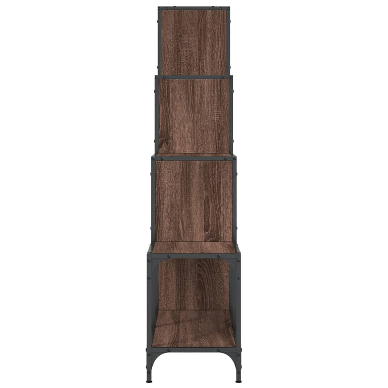 vidaXL barna tölgy színű szerelt fa és fém könyvszekrény 122x30x132 cm